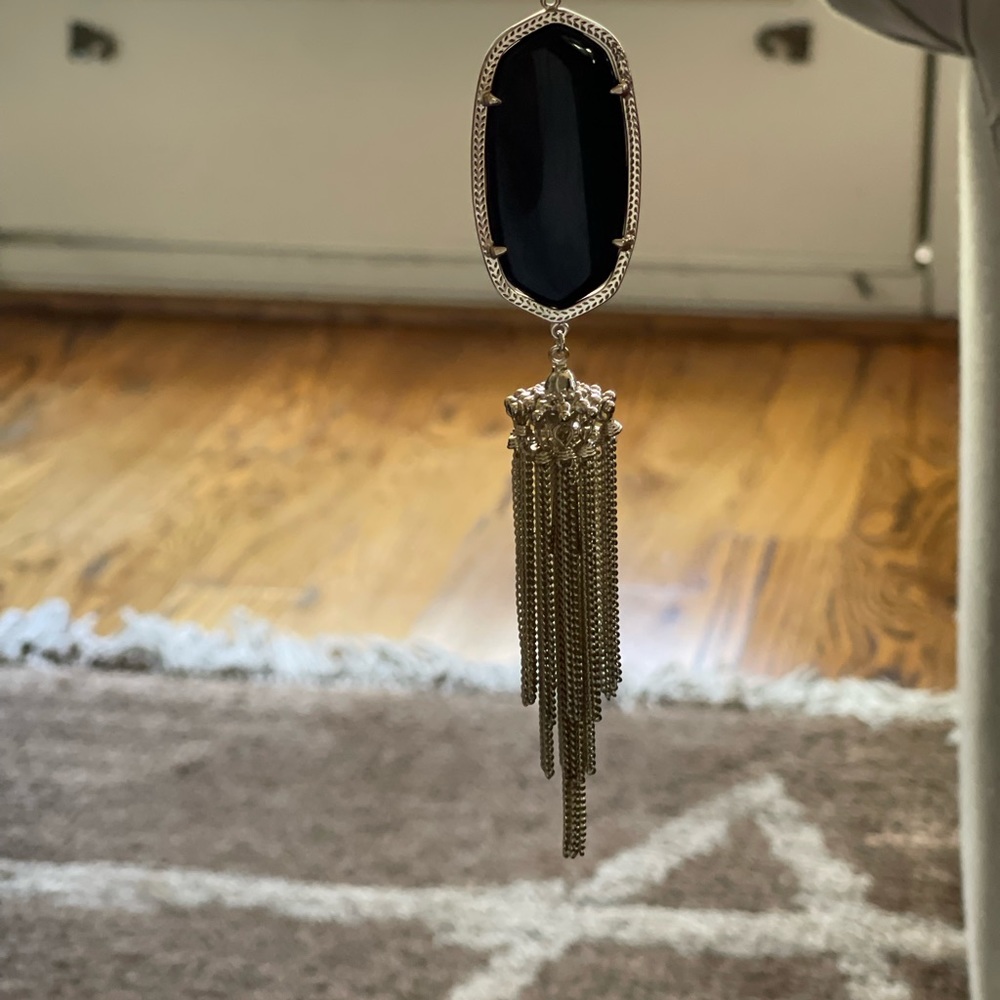Kendra Scott black onyx long tassel necklace